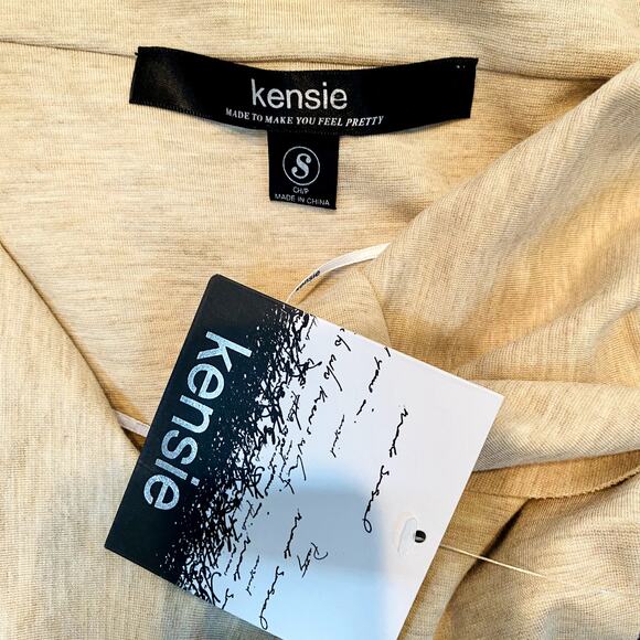 NEW! Kensie Offset Snap Front Cowl Neck Cardigan Long Sleeve Casual Cream - S - Picture 4 of 4